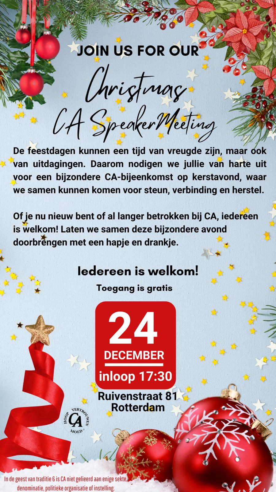 Christmas CA Speaker Meeting – Rotterdam